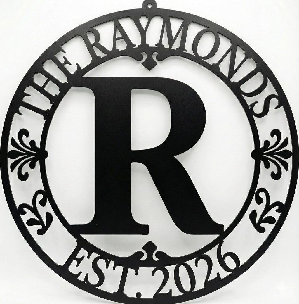 Custom Metal Monogram Family Name Sign - Modern Wall Art | Aydan's Unique Finds