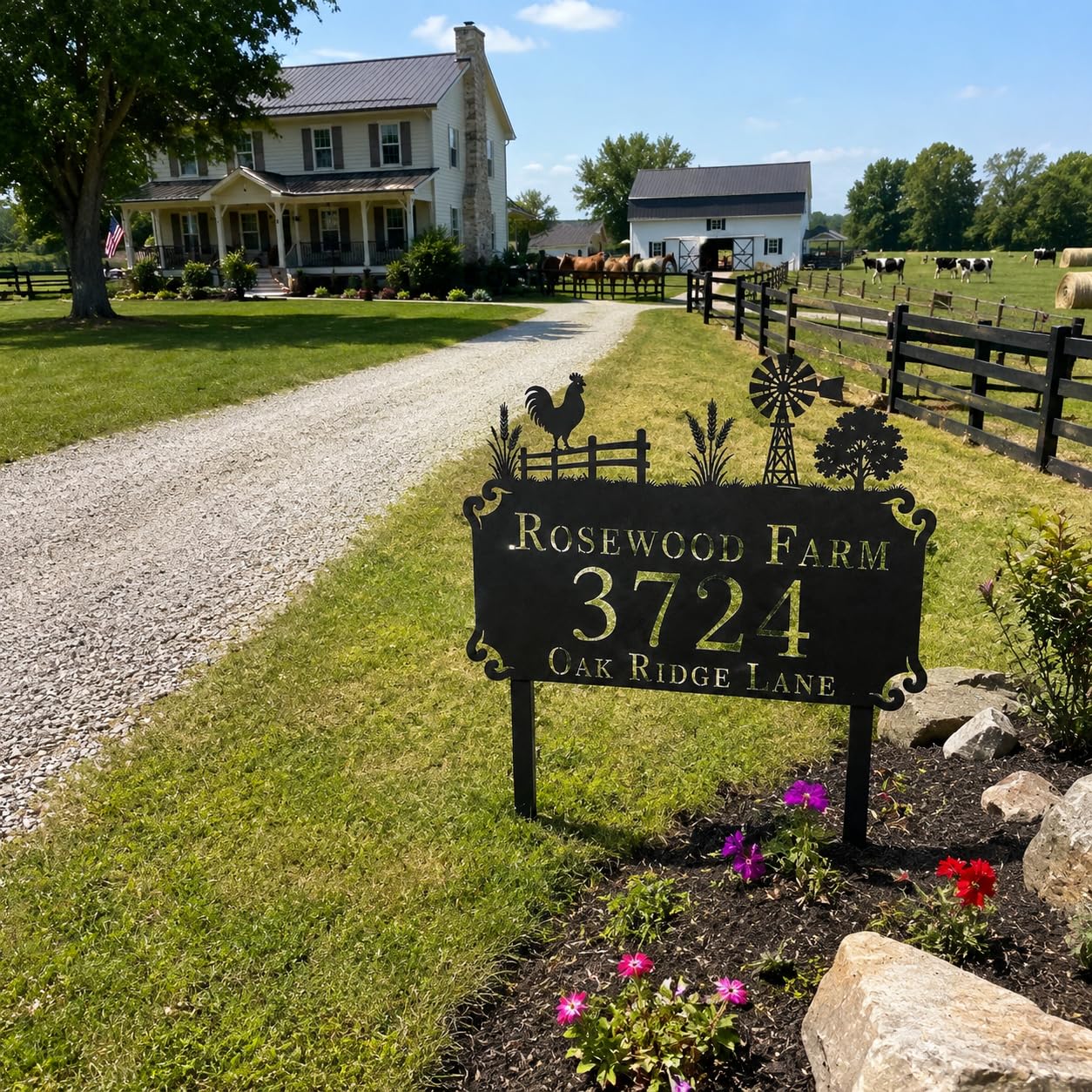 Farmhouse Metal Address Sign