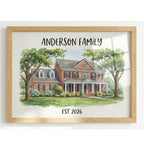 Custom Watercolor House Print - Personalized Acrylic Art | Aydan's Unique Finds
