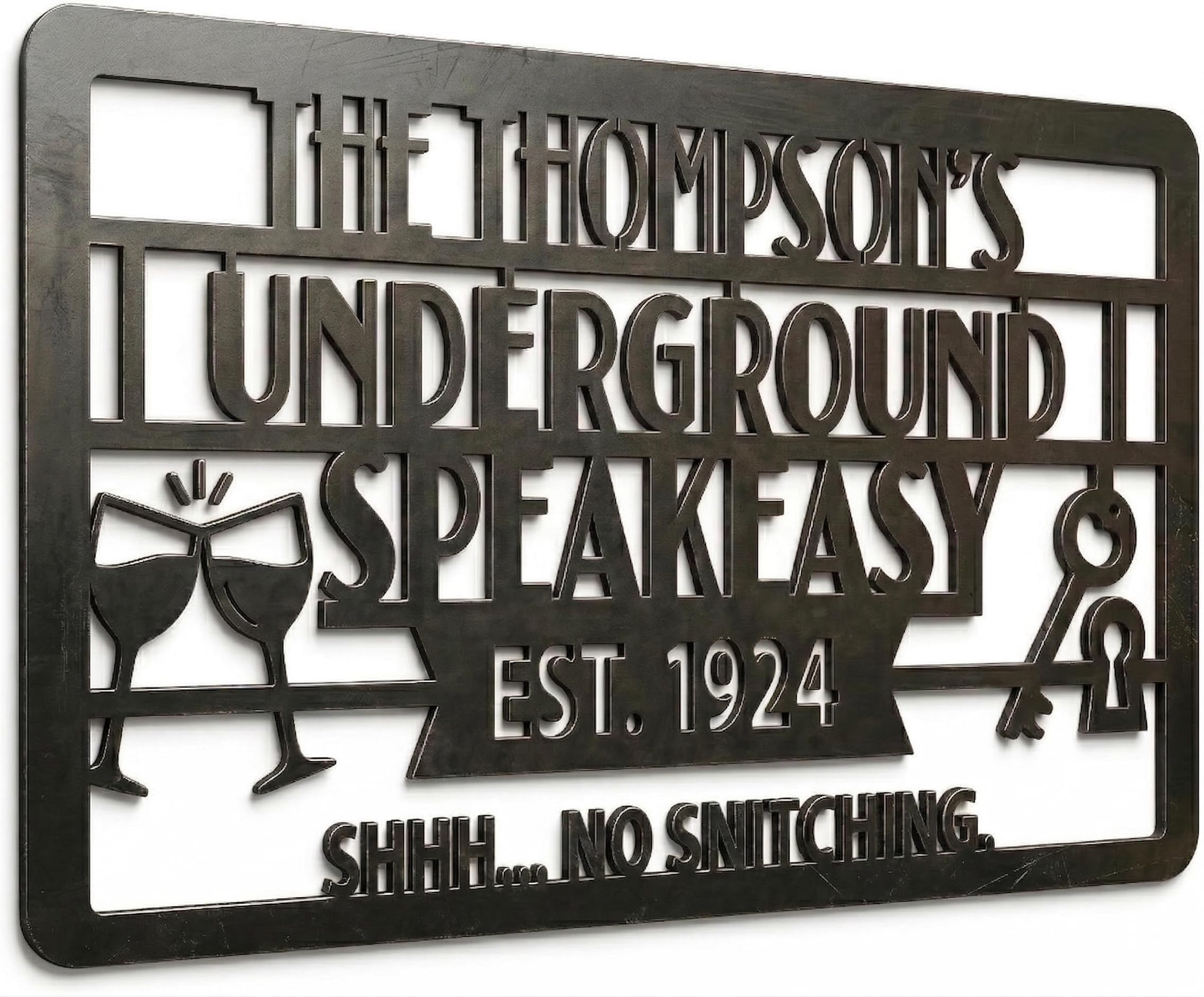 Customizable Metal Bar Sign - Powder-Coated Wall Art