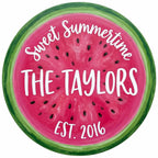 Watermelon Family Name Sign - Personalized Summer Kitchen Wall Decor