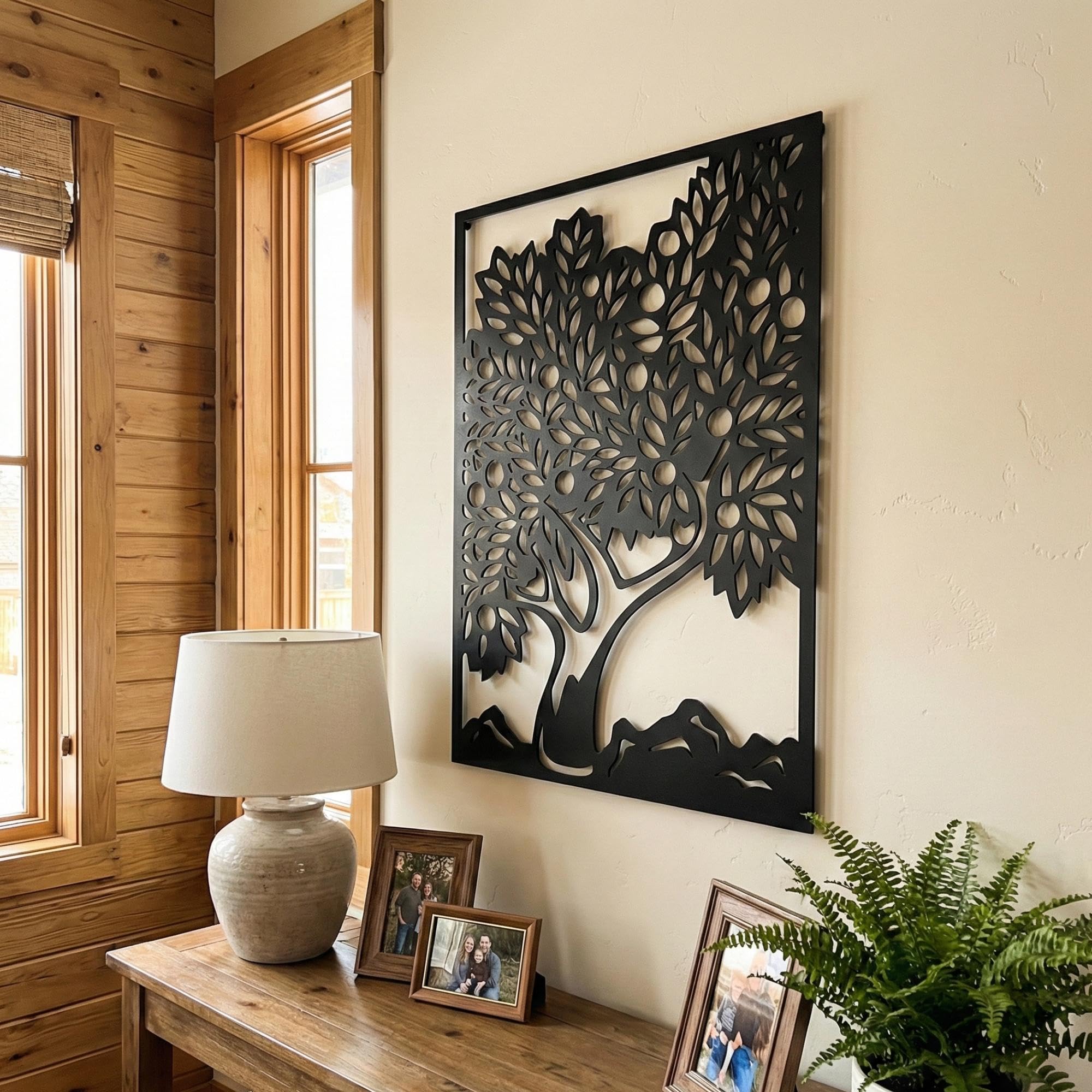 Nature Landscape Metal Wall Art - Mountain & Tree Decor
