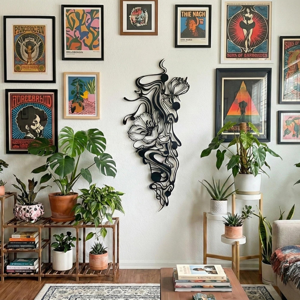 Modern Abstract Metal Wall Art - Minimalist Line Decor | Aydan's Unique Finds