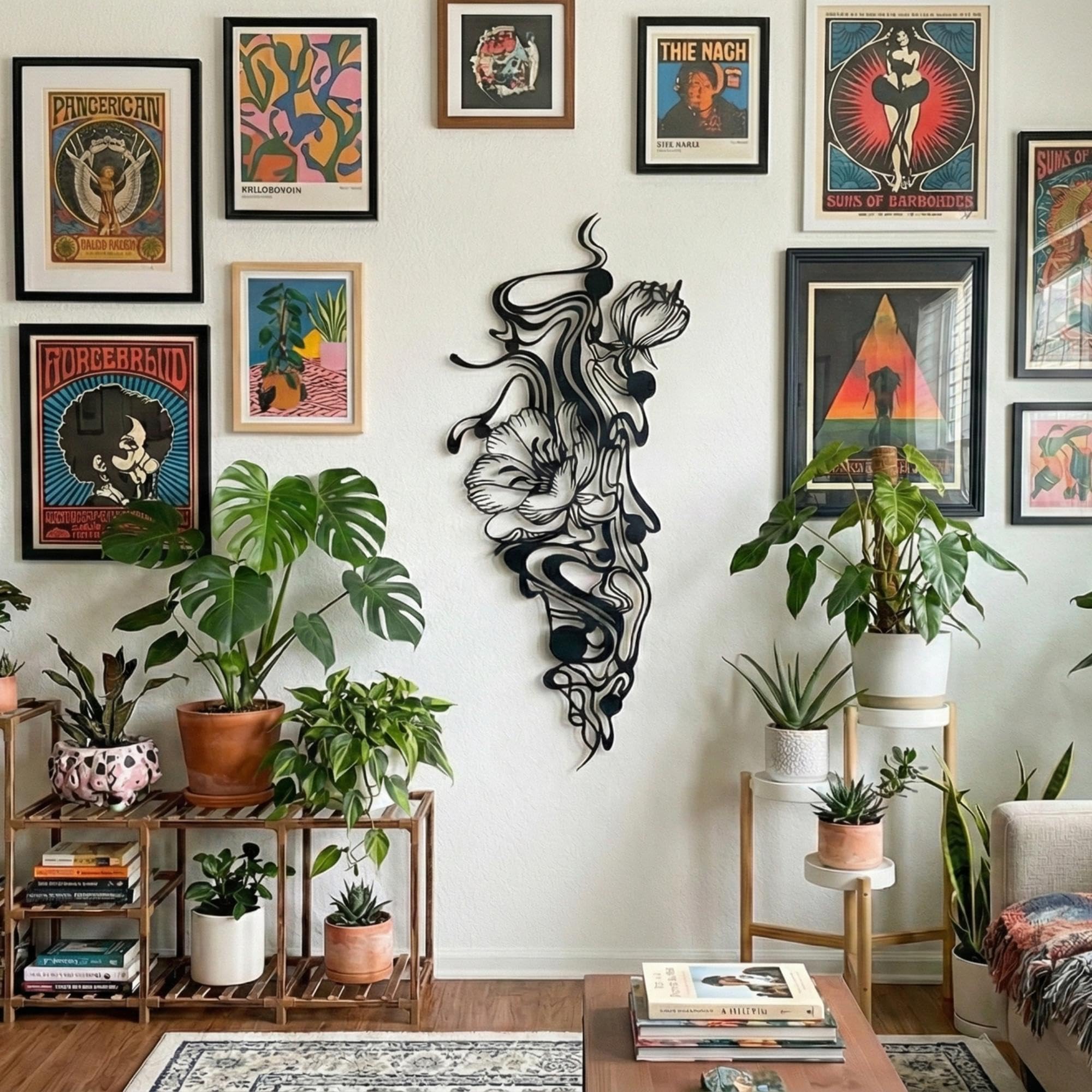 Modern Abstract Metal Wall Art - Minimalist Line Decor | Aydan's Unique Finds