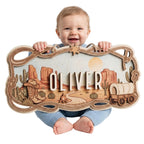 Custom Safari Nursery Sign - Jungle Animals Wood Decor | Aydan's Unique Finds