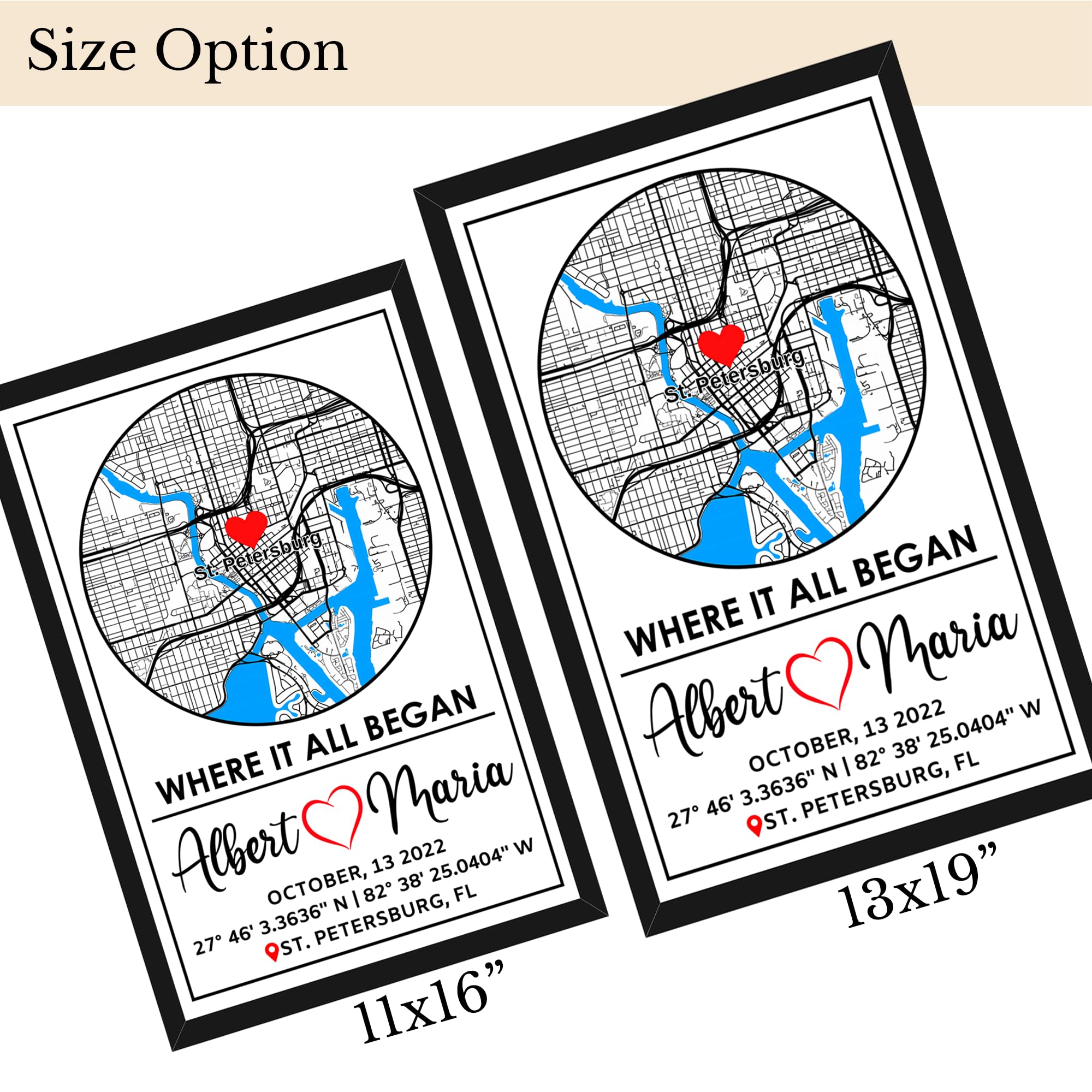 Custom City Map Glass Art - Where It All Began Print | Aydan's Unique Finds