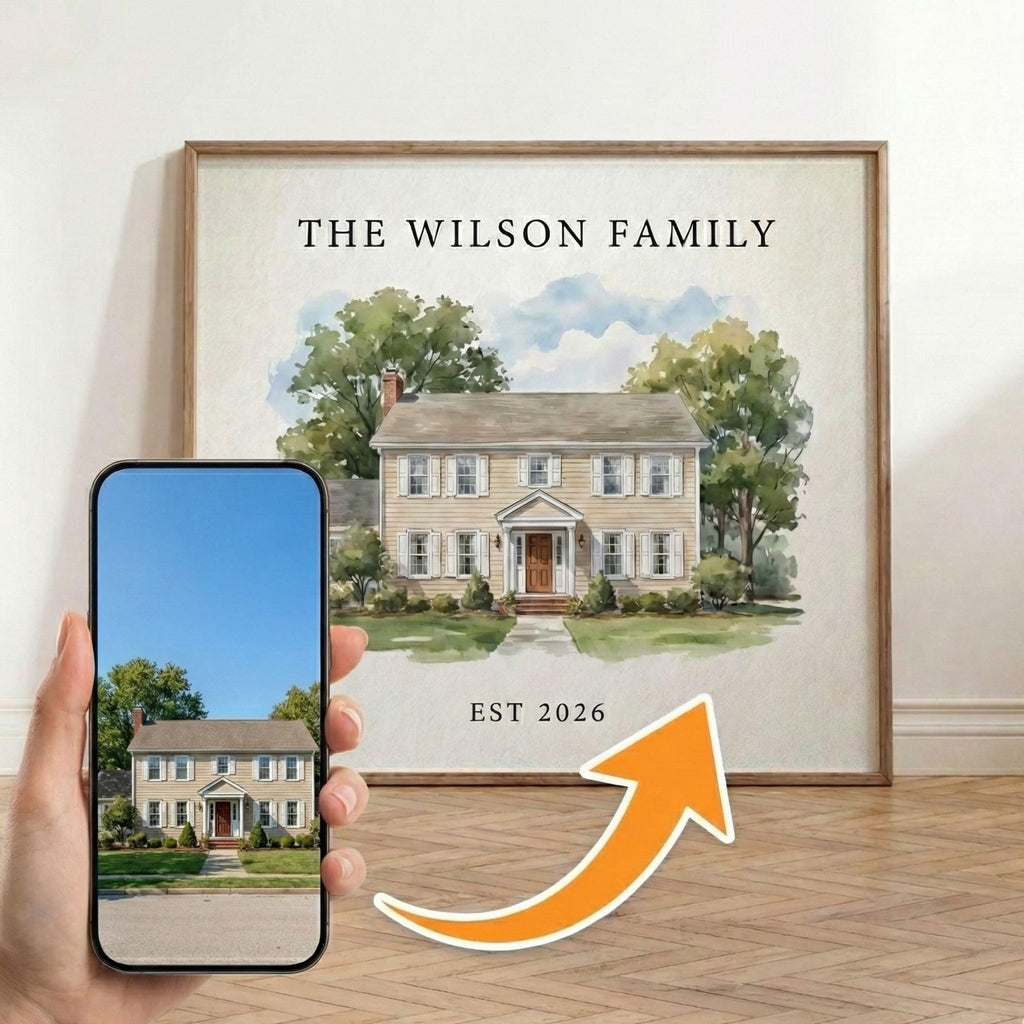 Custom Watercolor House Print - Personalized Acrylic Art | Aydan's Unique Finds