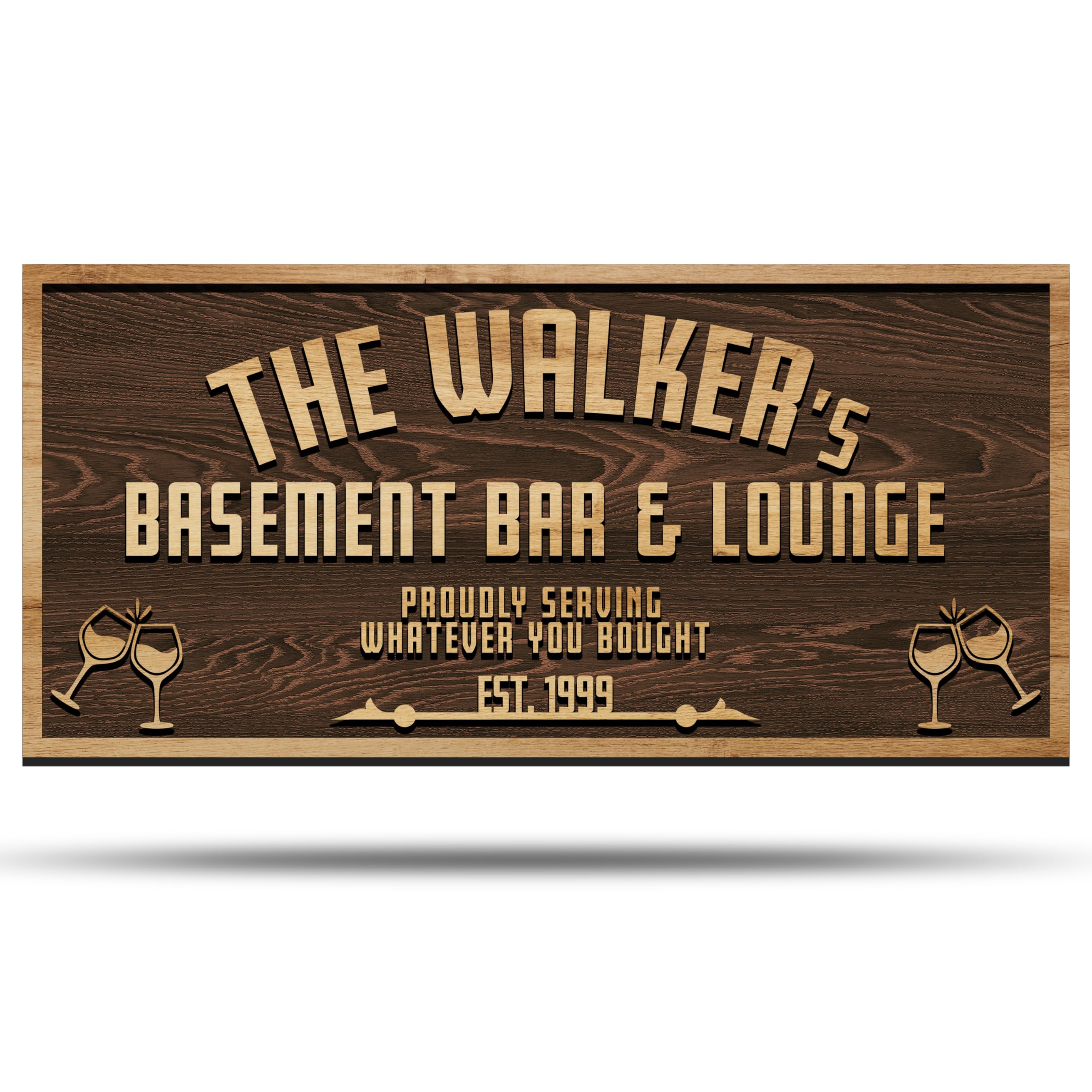 Custom Wood Backyard Bar Sign - Personalized Lounge Decor | Aydan's Unique Finds