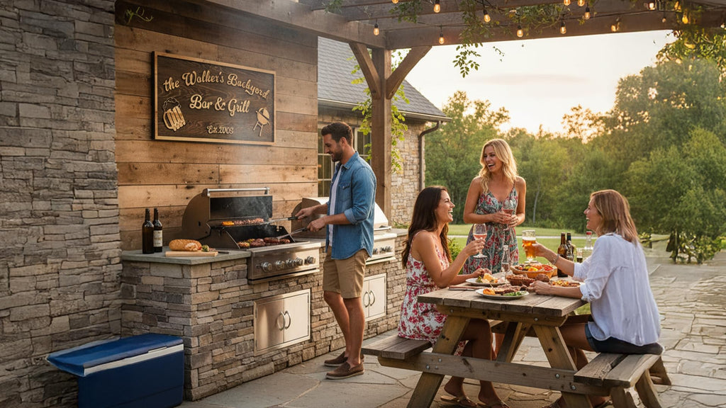 Custom Wood Backyard Bar Sign - Personalized Lounge Decor | Aydan's Unique Finds