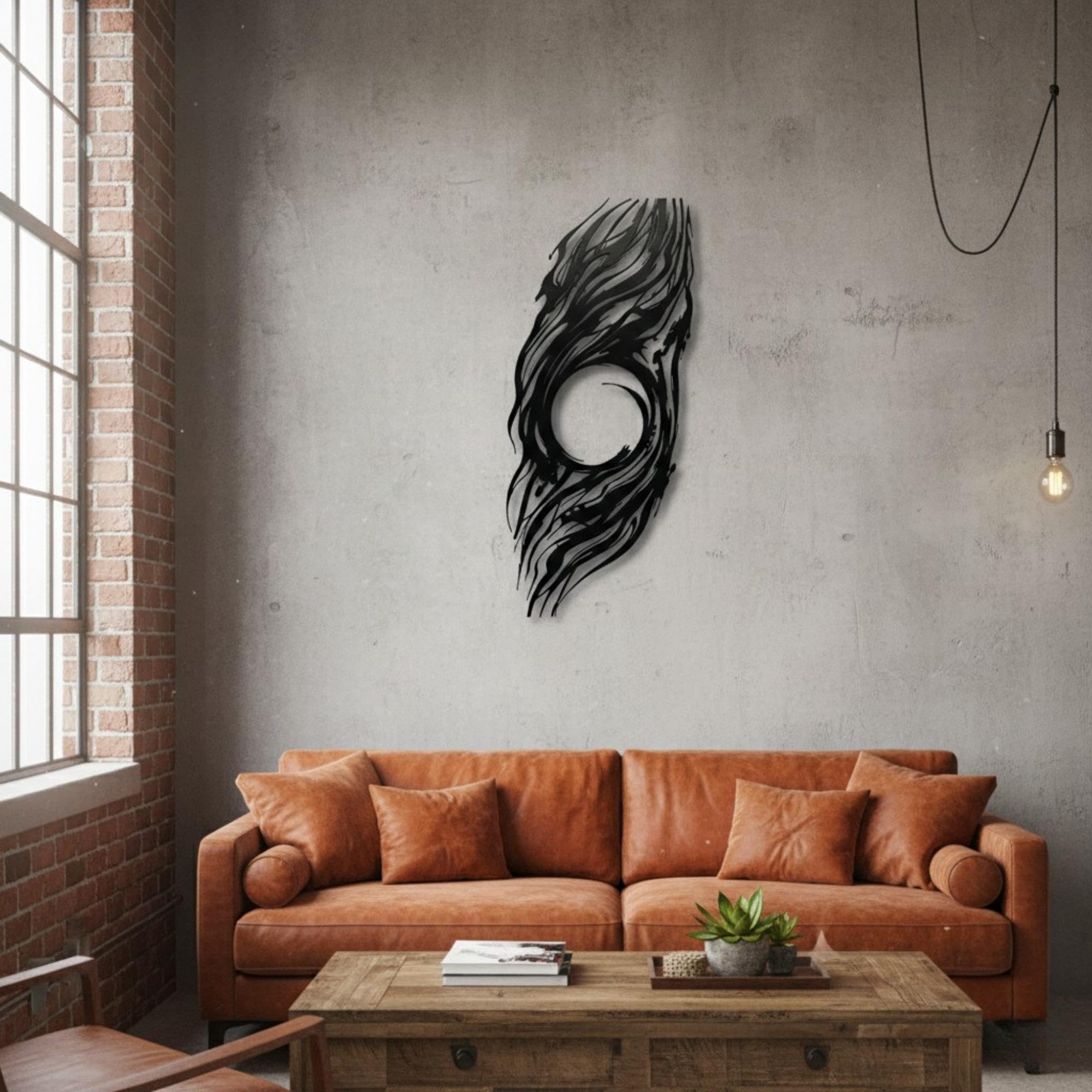 Modern Abstract Metal Wall Art - Minimalist Line Decor