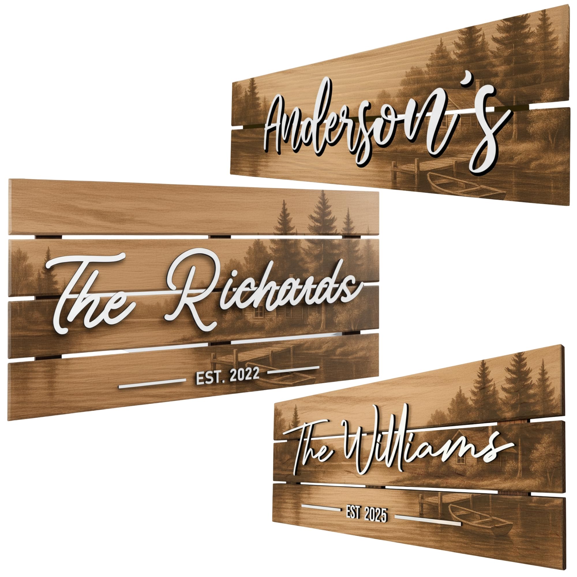 Decorative Wood Family Sign - Coastal Farmhouse Decor