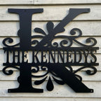Custom Metal Monogram Family Name Sign - Modern Wall Art | Aydan's Unique Finds