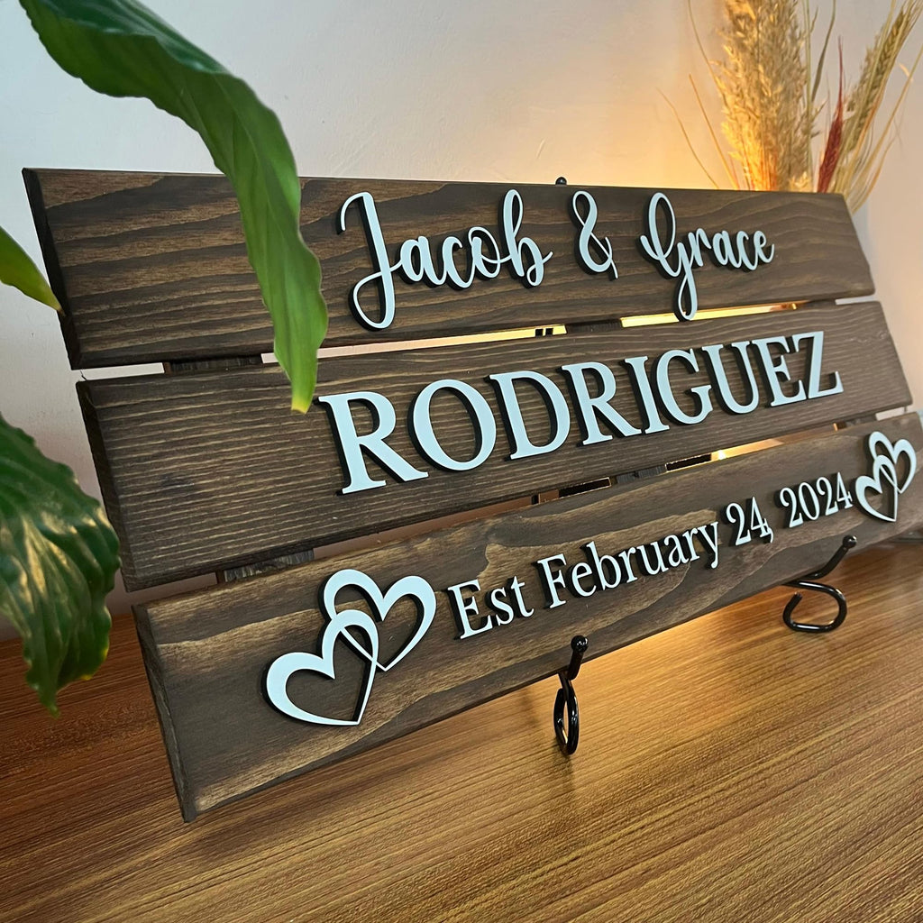 Personalized Wood Family Name Sign - Mother's Day Gift | Aydan's Unique Finds