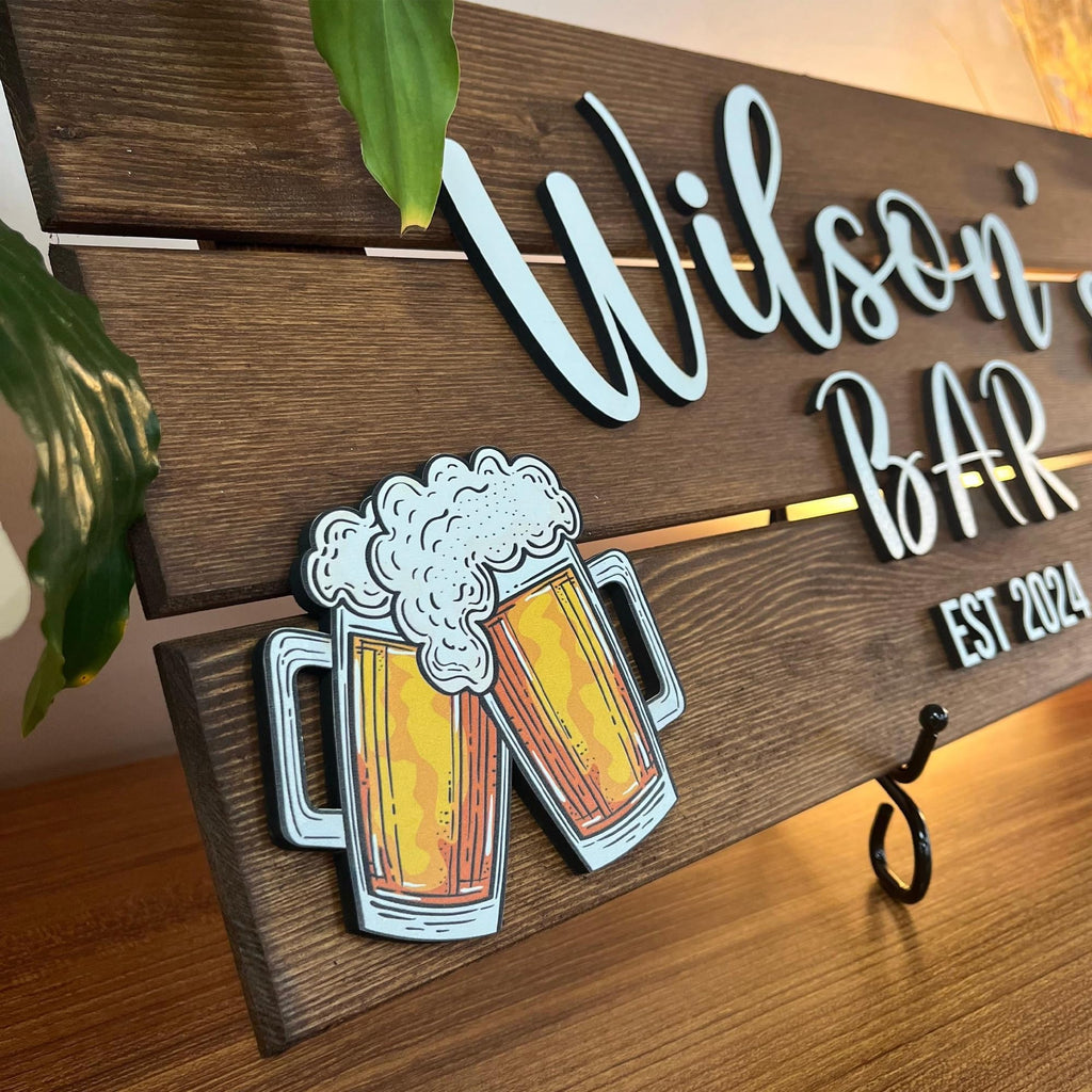 Personalized Wood Bar Sign - Custom Coffee & Kitchen | Aydan's Unique Finds