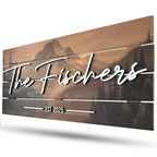 Custom Mountain Family Name Sign - Rustic Wood Wall Decor | Aydan's Unique Finds