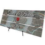 Personalized Map Pallet Sign - Couples Wood Wall Art | Aydan's Unique Finds