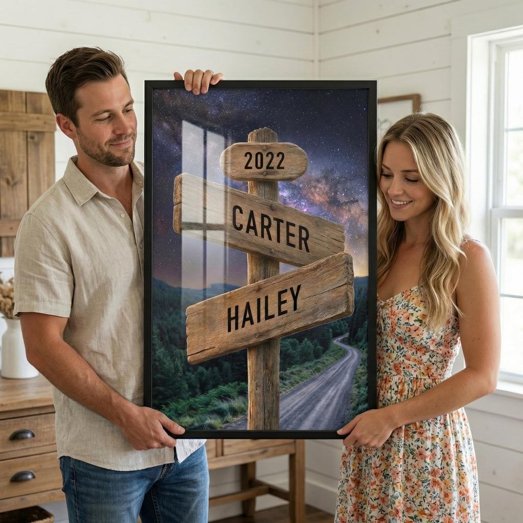 Custom Anniversary Star Map - Glass Wall Art for Couples