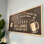 Custom Wood Backyard Bar Sign - Personalized Lounge Decor | Aydan's Unique Finds