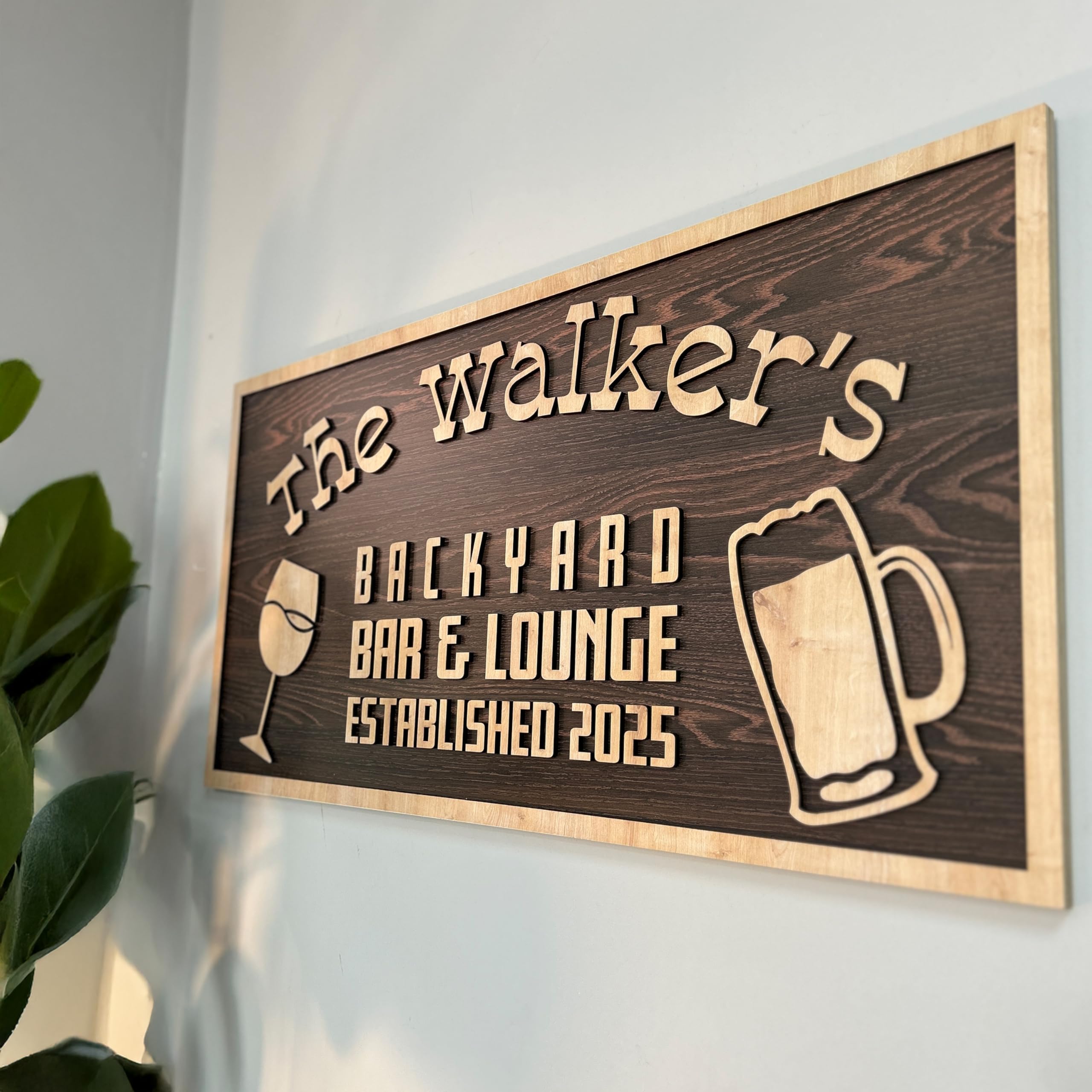 Custom Wood Backyard Bar Sign - Personalized Lounge Decor | Aydan's Unique Finds