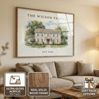 Custom Watercolor House Print - Personalized Acrylic Art | Aydan's Unique Finds