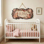 Custom Safari Nursery Sign - Jungle Animals Wood Decor