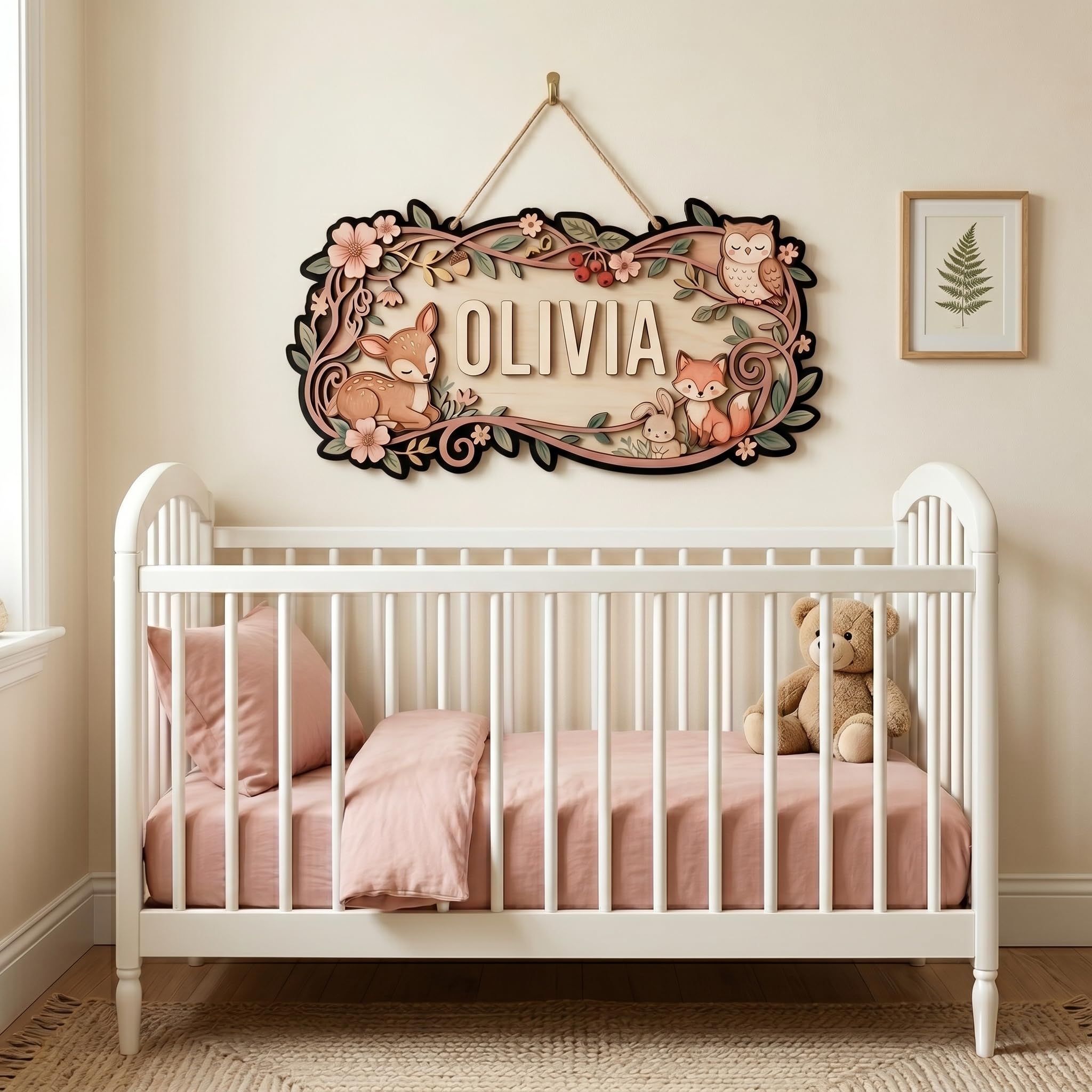 Custom Safari Nursery Sign - Jungle Animals Wood Decor
