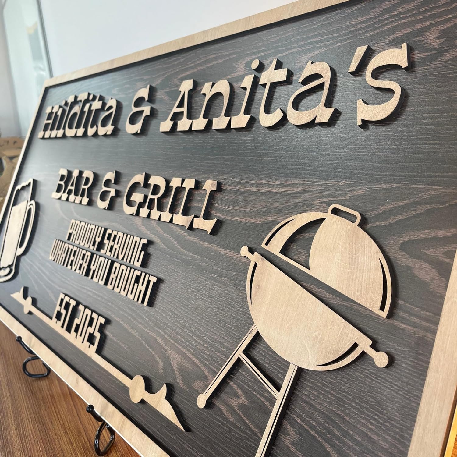 Custom Wood Backyard Bar Sign - Personalized Lounge Decor | Aydan's Unique Finds