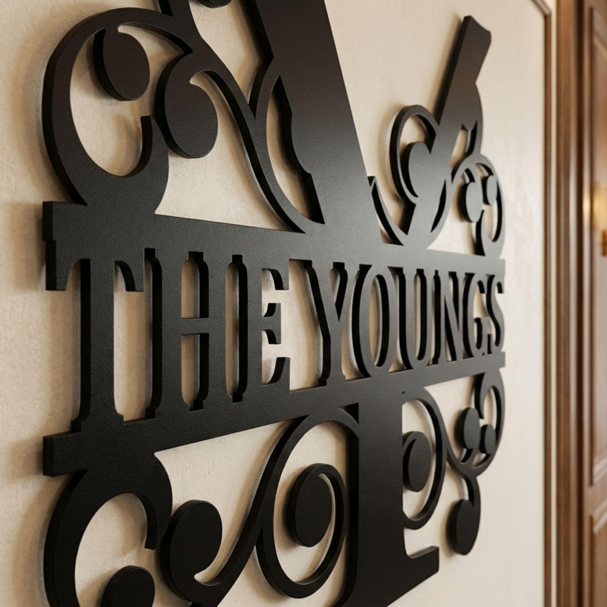 Custom Metal Monogram Family Name Sign - Modern Wall Art