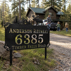 Moose Cabin Metal Address Sign