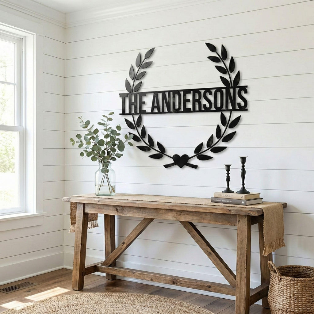 Custom Metal Monogram Family Name Sign - Modern Wall Art