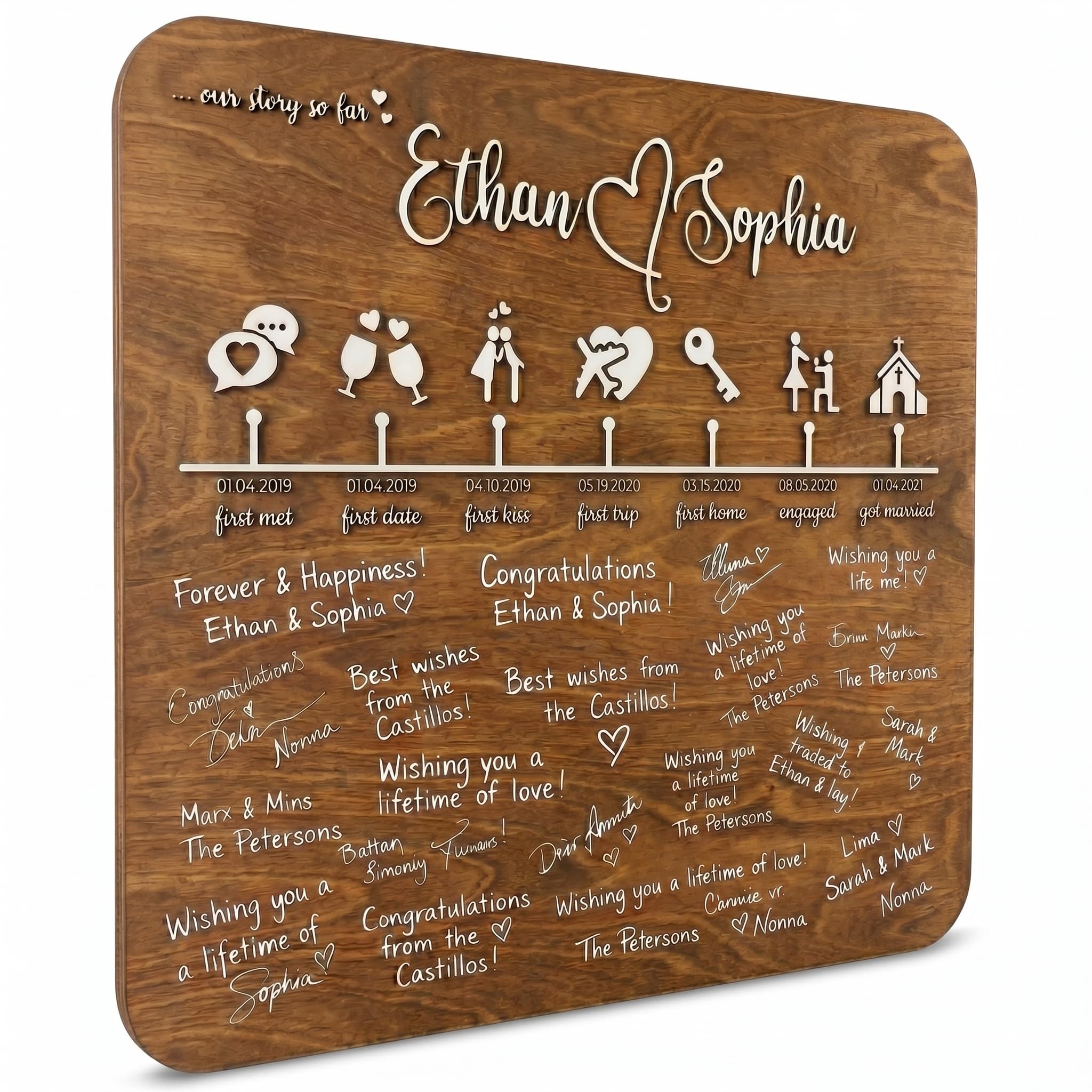 Personalized Wedding Guestbook Sign - Wooden Keepsake