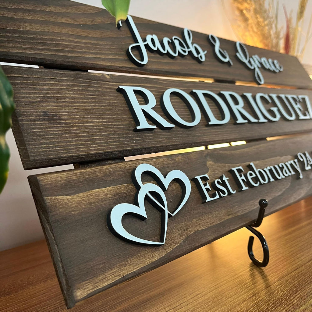 Personalized Wood Family Name Sign - Mother's Day Gift | Aydan's Unique Finds