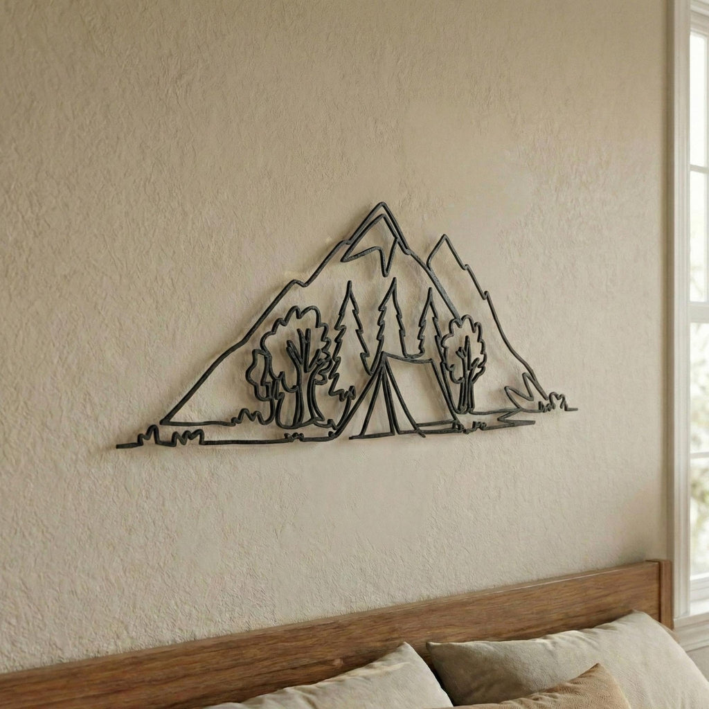 Nature Landscape Metal Wall Art - Mountain & Tree Decor | Aydan's Unique Finds