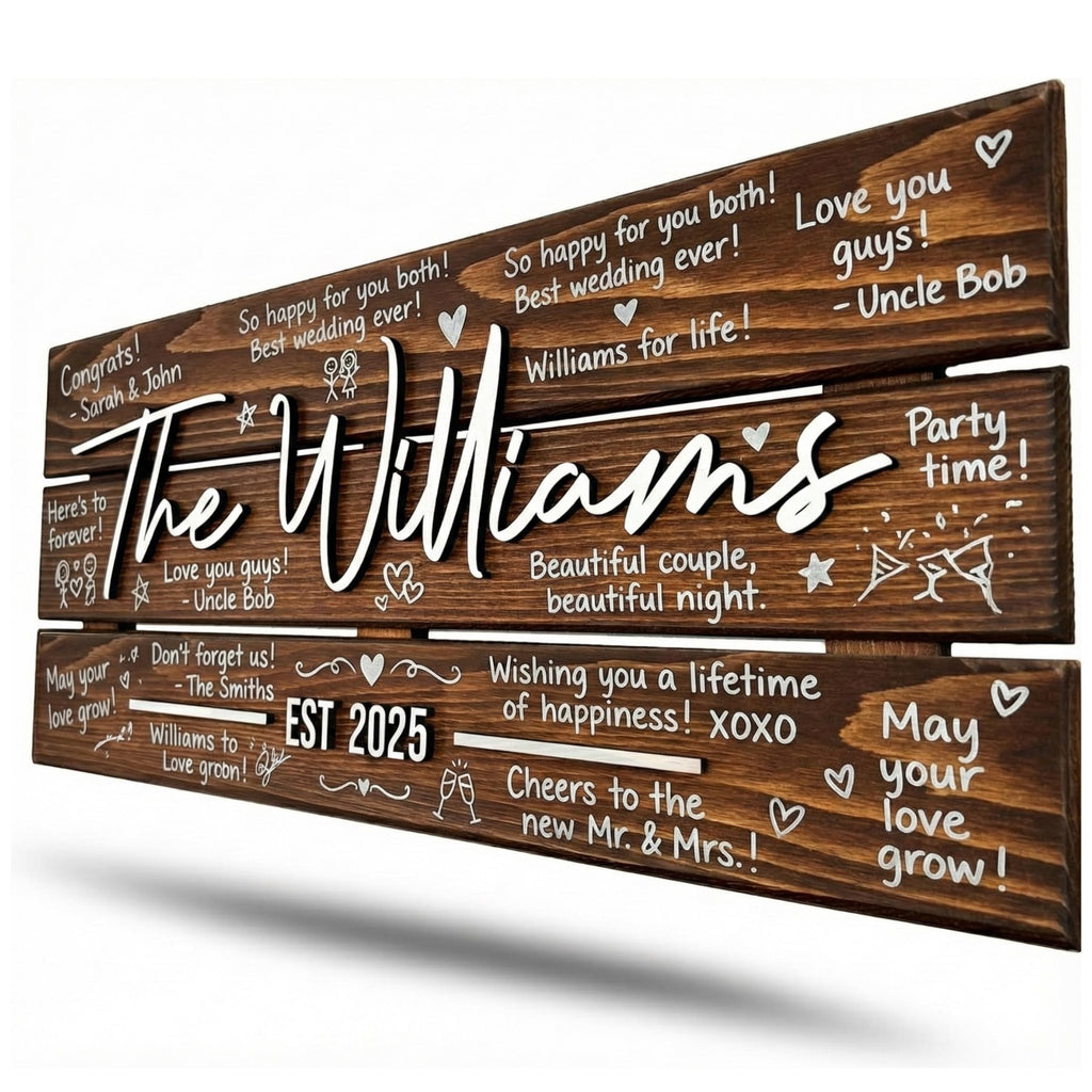 Personalized Wedding Guestbook Sign - Wooden Keepsake | Aydan's Unique Finds