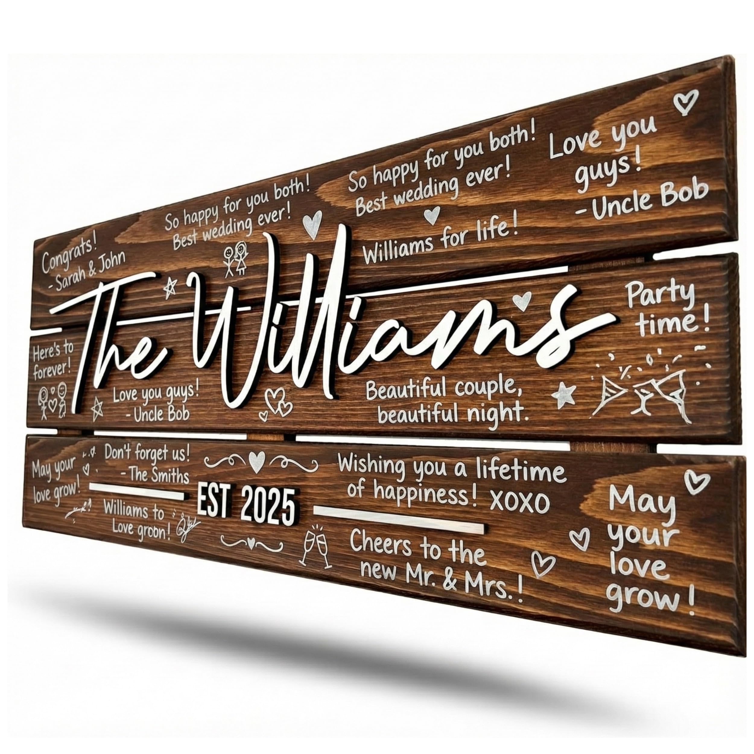 Personalized Wedding Guestbook Sign - Wooden Keepsake | Aydan's Unique Finds