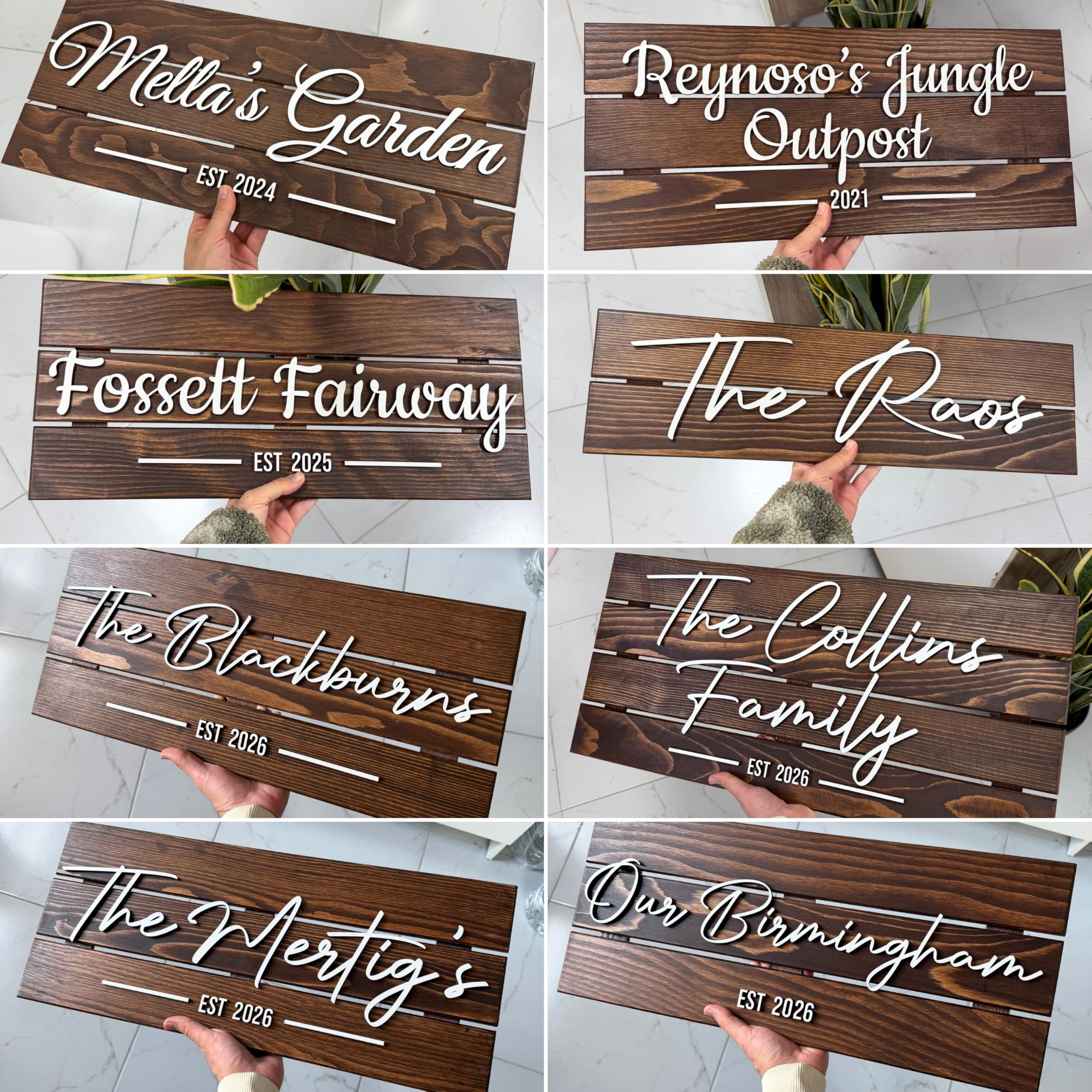 Custom Wood Family Name Sign - Established Date Plaque | Aydan's Unique Finds