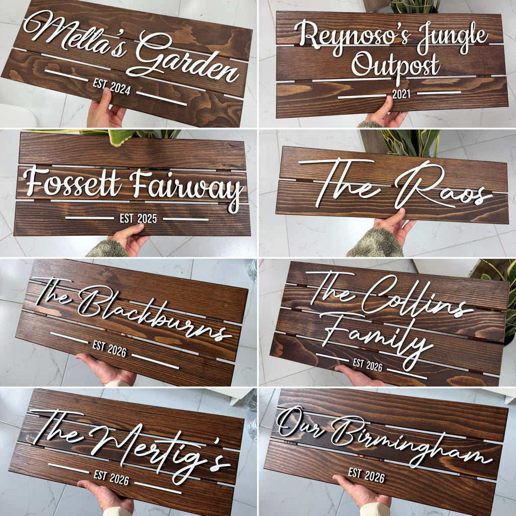 Decorative Wood Family Sign - Coastal Farmhouse Decor