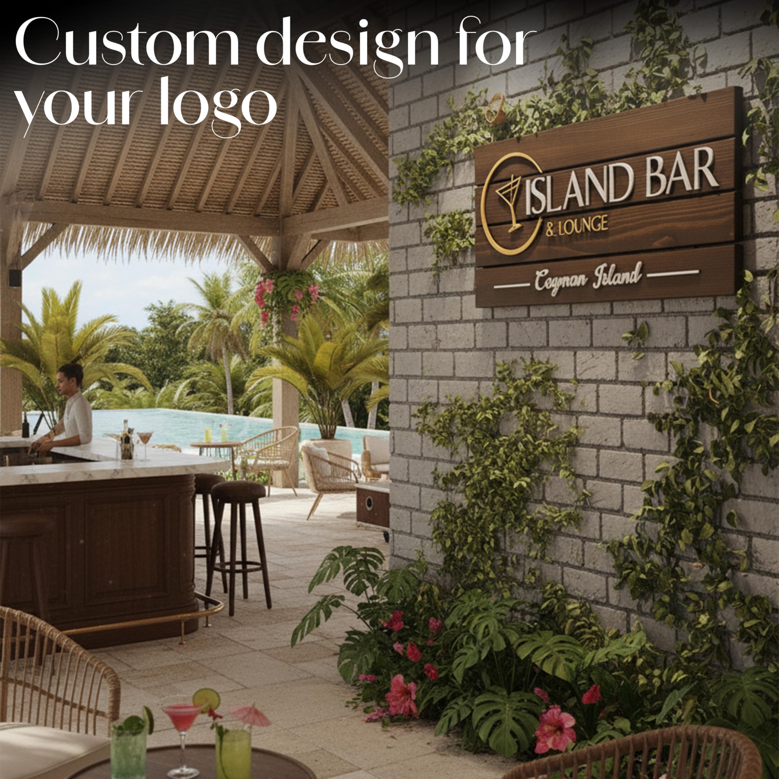 Custom 3D Wood Business Sign - Personalized Logo Plaque | Aydan's Unique Finds