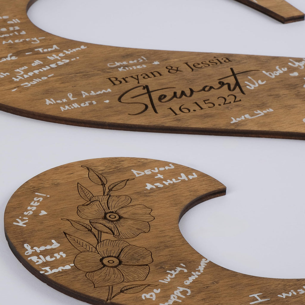 Personalized Wedding Guestbook Sign - Wooden Keepsake | Aydan's Unique Finds