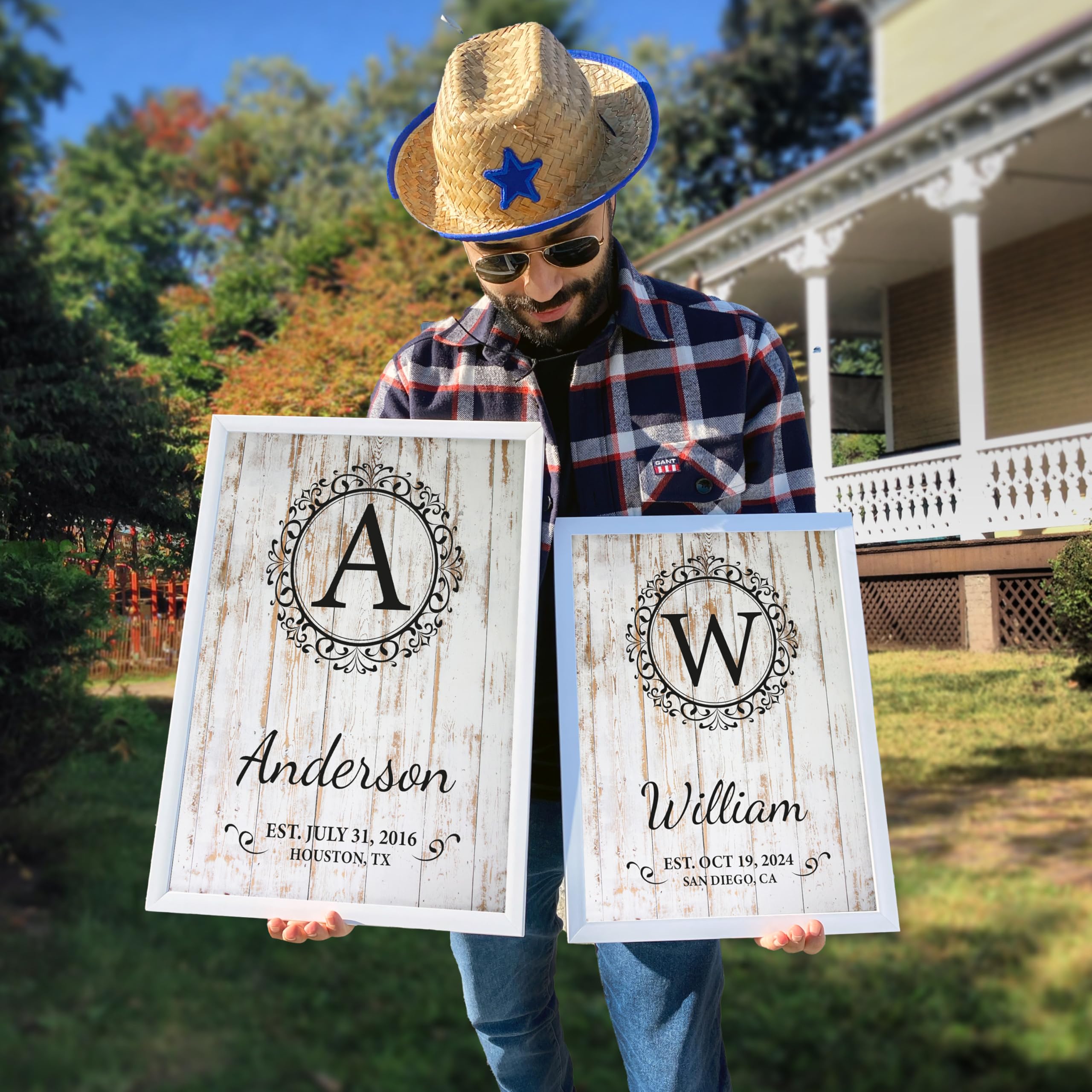 Personalized Monogram Family Wood Sign - Wedding Decor | Aydan's Unique Finds
