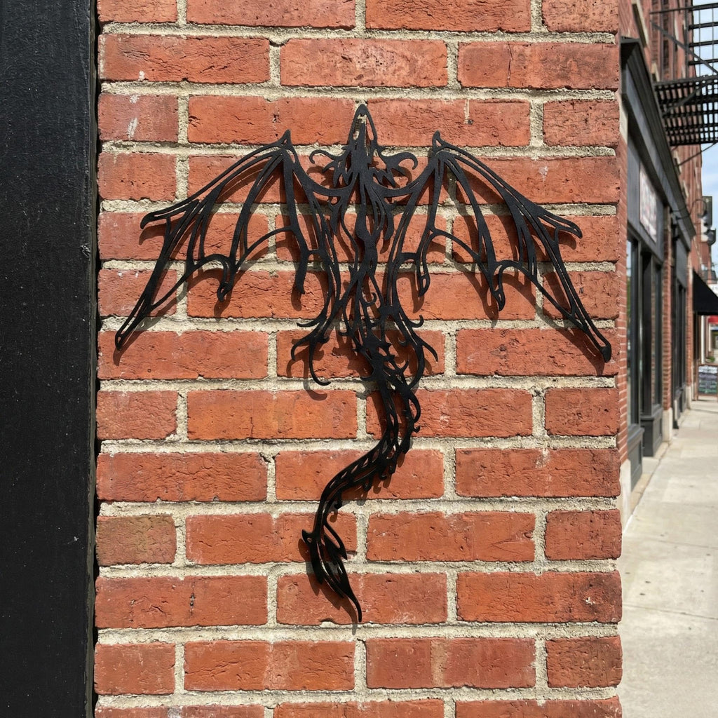 Fantasy Metal Wall Art - Dragon & Mythology Silhouette | Aydan's Unique Finds