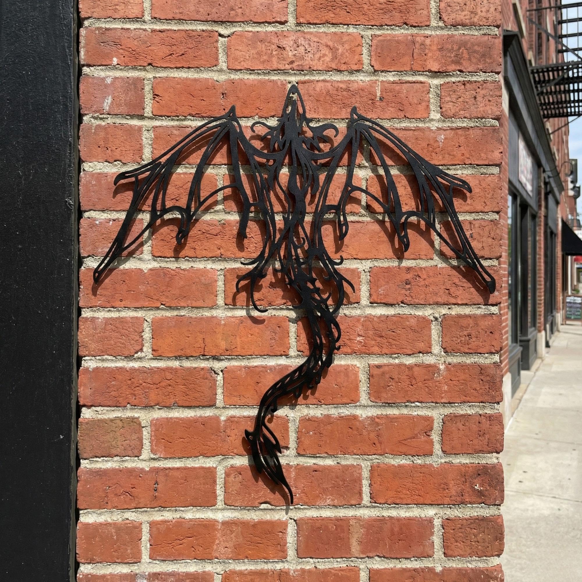 Fantasy Metal Wall Art - Dragon & Mythology Silhouette | Aydan's Unique Finds