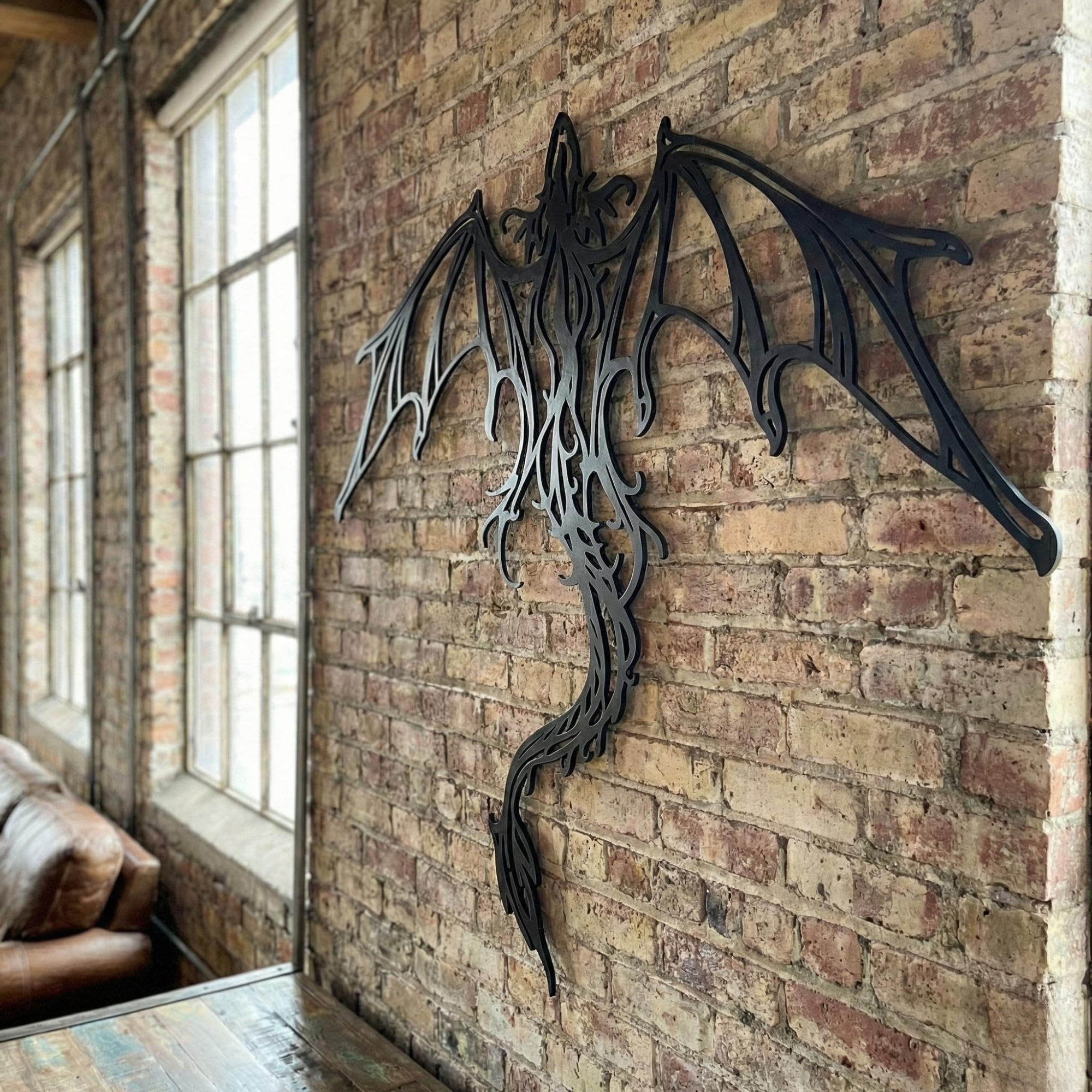 Fantasy Metal Wall Art - Dragon & Mythology Silhouette | Aydan's Unique Finds