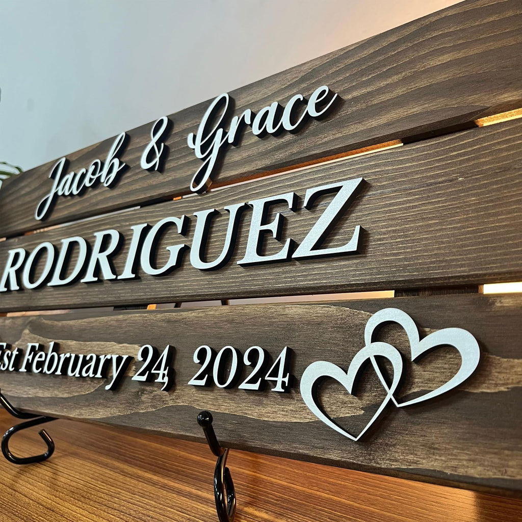 Personalized Wood Family Name Sign - Mother's Day Gift | Aydan's Unique Finds