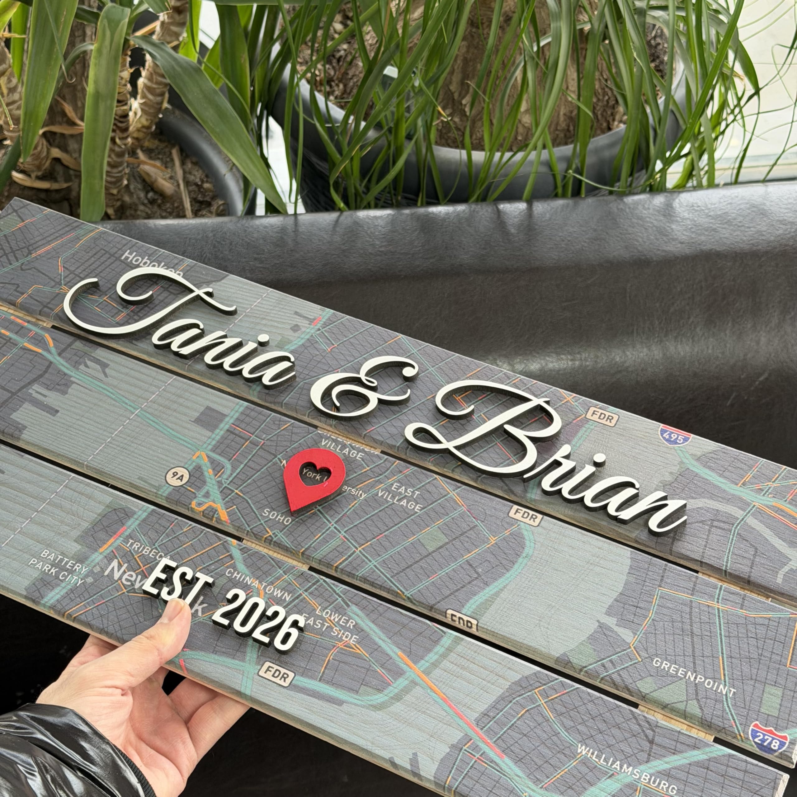 Personalized Map Pallet Sign - Couples Wood Wall Art | Aydan's Unique Finds
