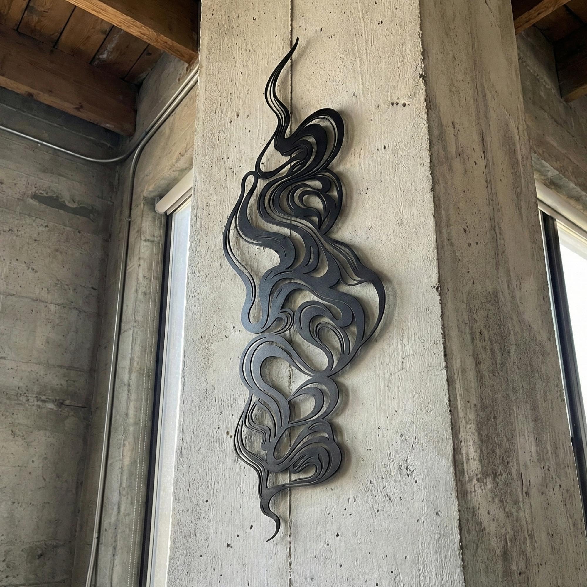 Modern Abstract Metal Wall Art - Minimalist Line Decor