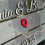 Personalized Map Pallet Sign - Couples Wood Wall Art | Aydan's Unique Finds