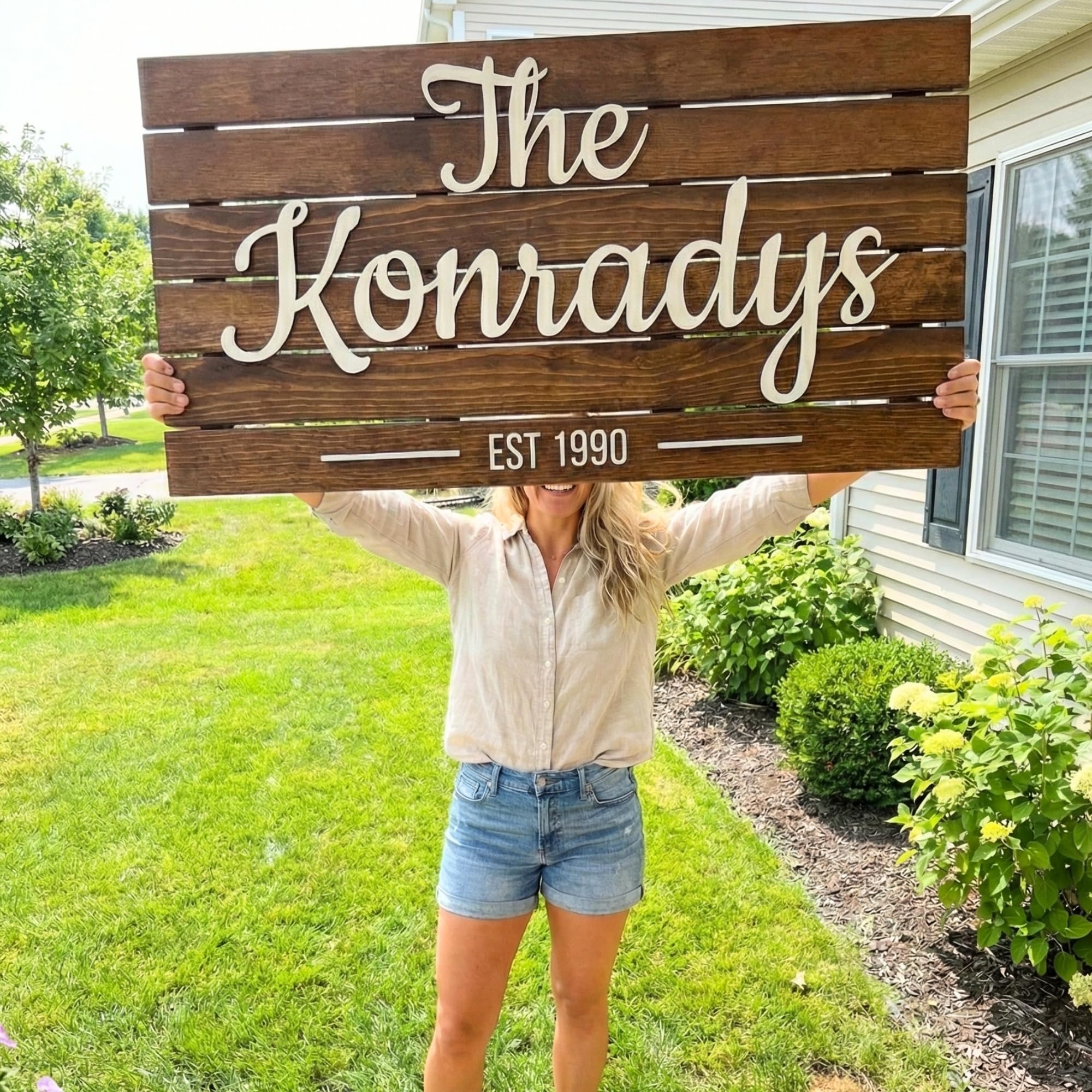 Custom Wood Family Name Sign - Established Date Plaque | Aydan's Unique Finds