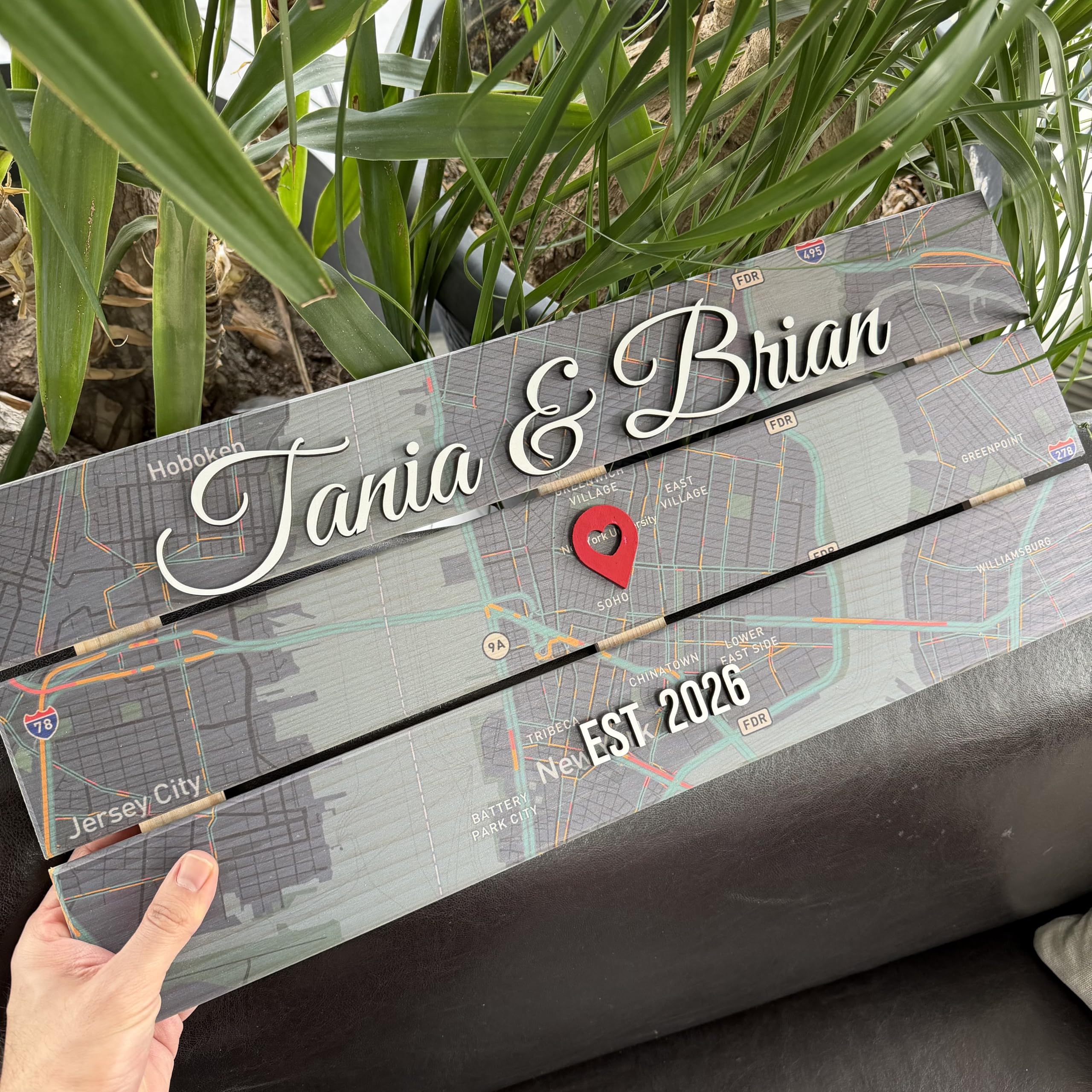 Personalized Map Pallet Sign - Couples Wood Wall Art | Aydan's Unique Finds