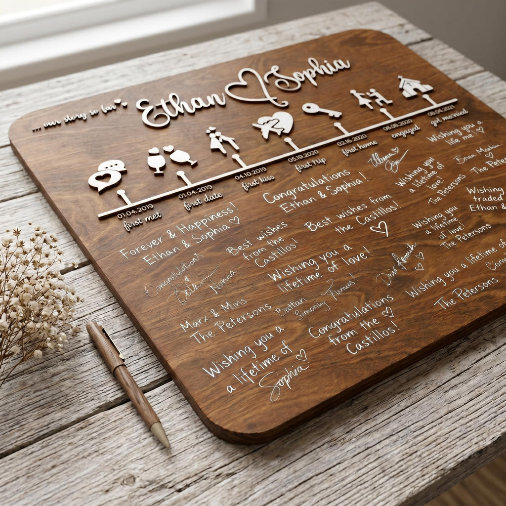 Personalized Wedding Guestbook Sign - Wooden Keepsake